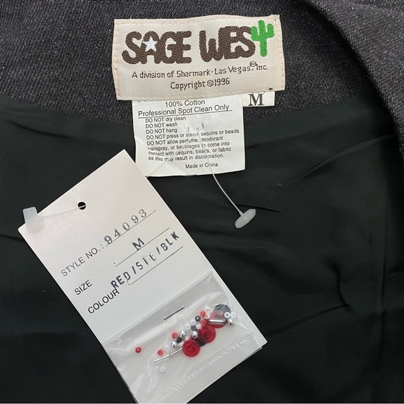 Vintage Sage West sequined beaded vest - NEW - Picture 5 of 5